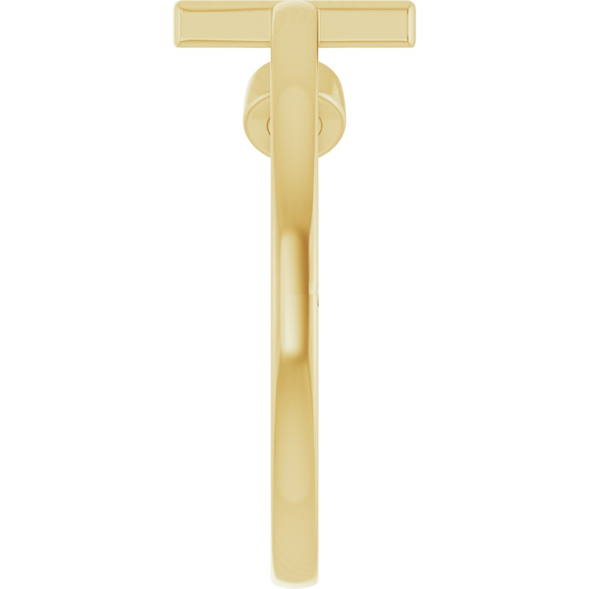 14K Yellow .06 CTW Diamond Negative Space Cross Ring