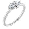 14K White Sapphire and .125 CTW Diamond Ring Ref. 14296106