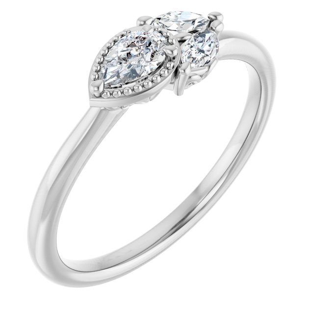 14K White 1/3 CTW Natural Diamond Ring