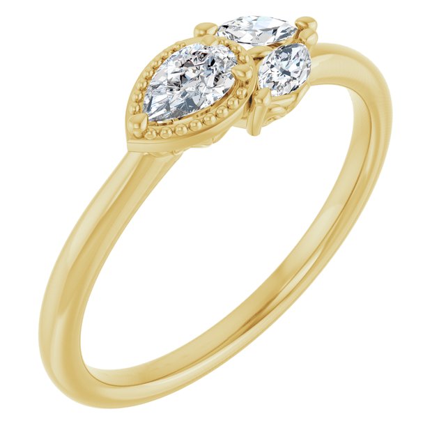 14K Yellow 1/3 CTW Natural Diamond Ring