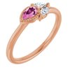 14K Rose Pink Sapphire and .125 CTW Diamond Ring Ref. 13878703