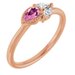 14K Rose Natural Pink Sapphire & 1/8 CTW Natural Diamond Ring
