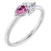 14K White Pink Sapphire and .125 CTW Diamond Ring Ref. 13878701