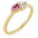 14K Yellow Natural Pink Sapphire & 1/8 CTW Natural Diamond Ring