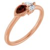 14K Rose Garnet and .125 CTW Diamond Ring Ref. 14296088