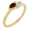 14K Yellow Garnet and .125 CTW Diamond Ring Ref. 14296087