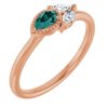14K Rose Chatham Created Alexandrite and .125 CTW Diamond Ring Ref. 14296123