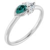 14K White Chatham Created Alexandrite and .125 CTW Diamond Ring Ref. 14296121