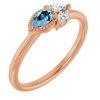 14K Rose Aquamarine and .125 CTW Diamond Ring Ref. 14296098