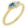 14K Yellow Aquamarine and .125 CTW Diamond Ring Ref. 14296097