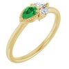 14K Yellow Emerald and .125 CTW Diamond Ring Ref. 14296112