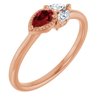 14K Rose Ruby and .125 CTW Diamond Ring Ref. 14296128