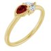 14K Yellow Lab-Grown Ruby & 1/8 CTW Natural Diamond Ring