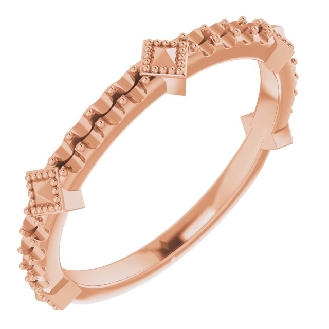 14K Rose 1/4 CTW Diamond Stackable Ring