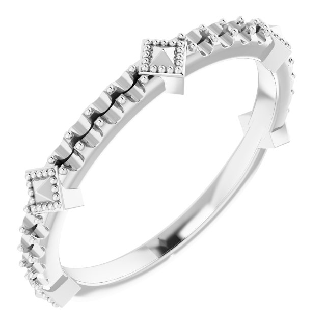 14K White 1/4 CTW Natural Diamond Stackable Ring