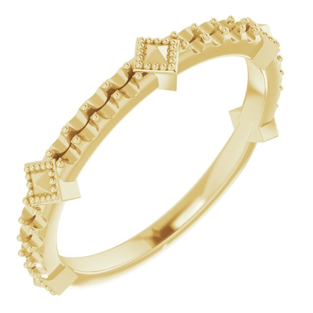 14K Yellow 1/4 CTW Diamond Stackable Ring