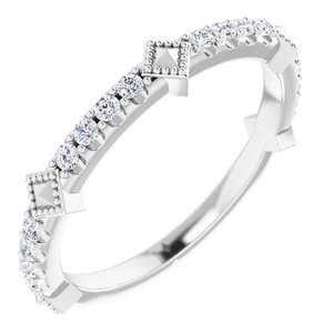 14K White 1/4 CTW Natural Diamond Stackable Ring