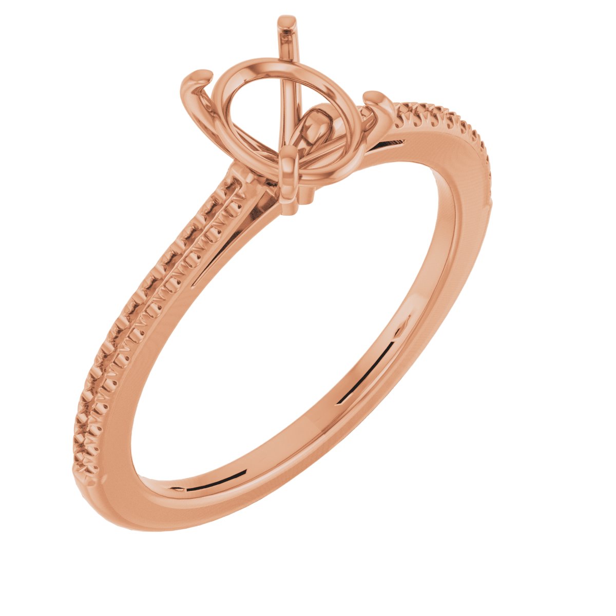 French-Set Accented Engagement Ring
