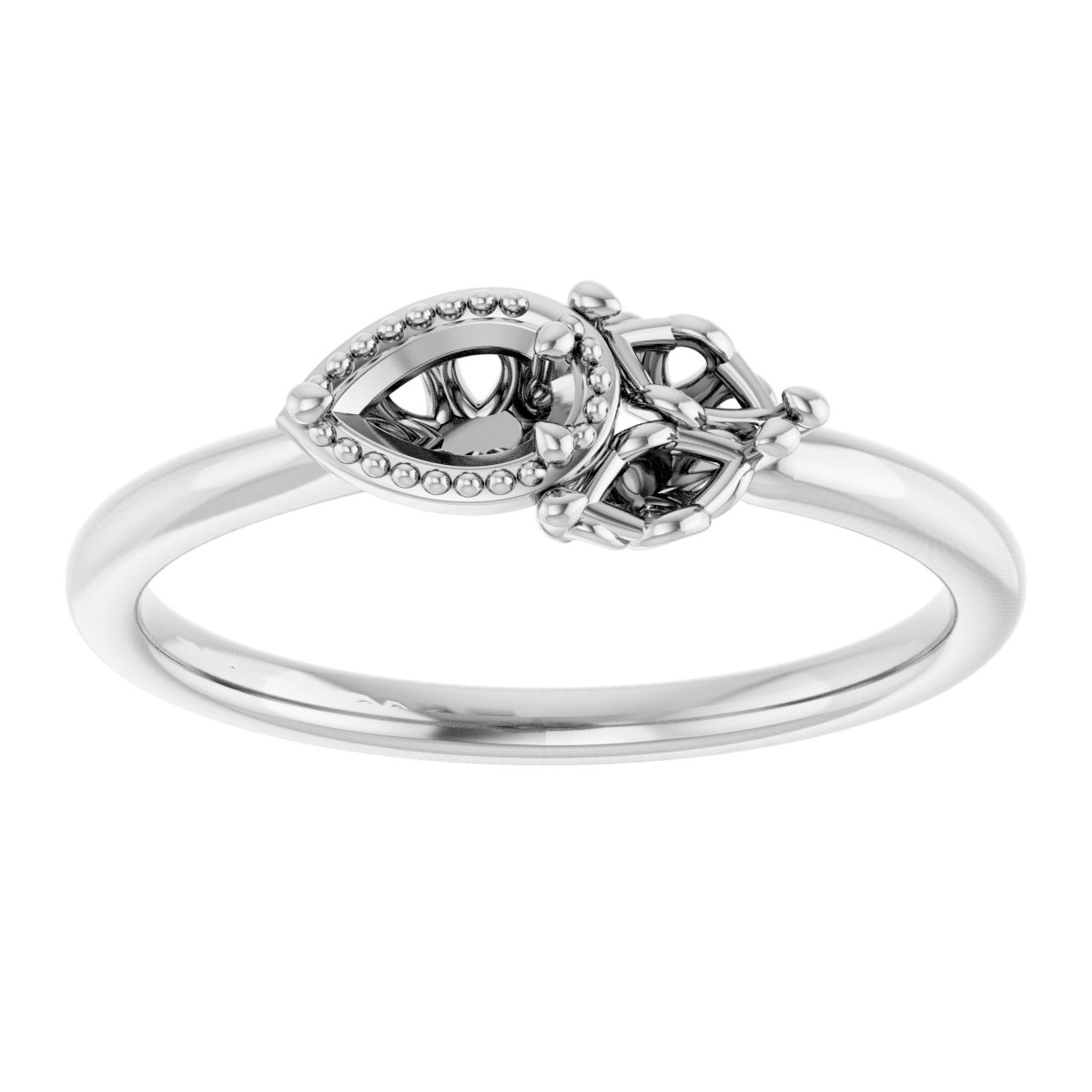 14K White 1/4 CTW Diamond Ring