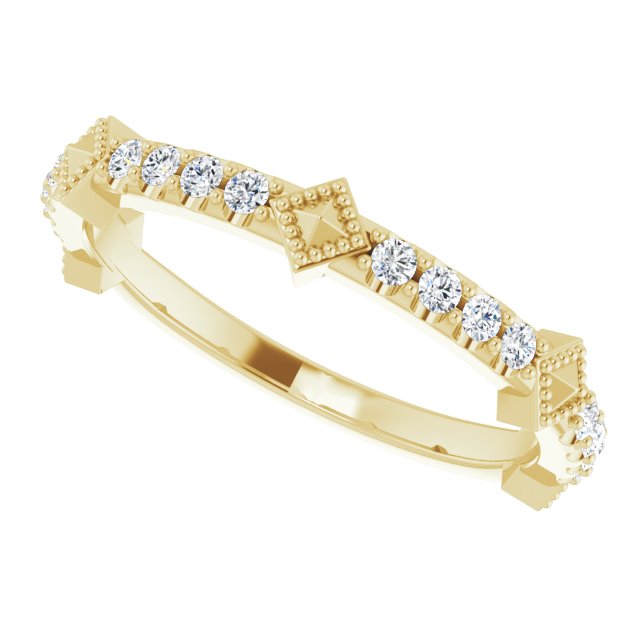 14K Yellow 1/4 CTW Natural Diamond Stackable Ring