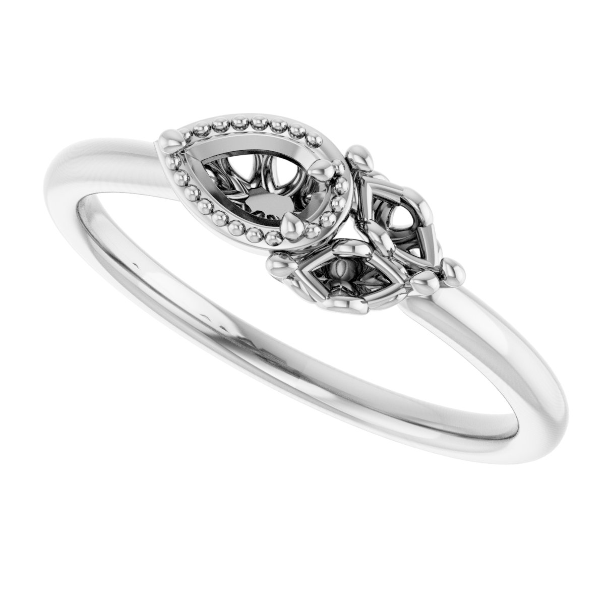 14K White 1/4 CTW Diamond Ring