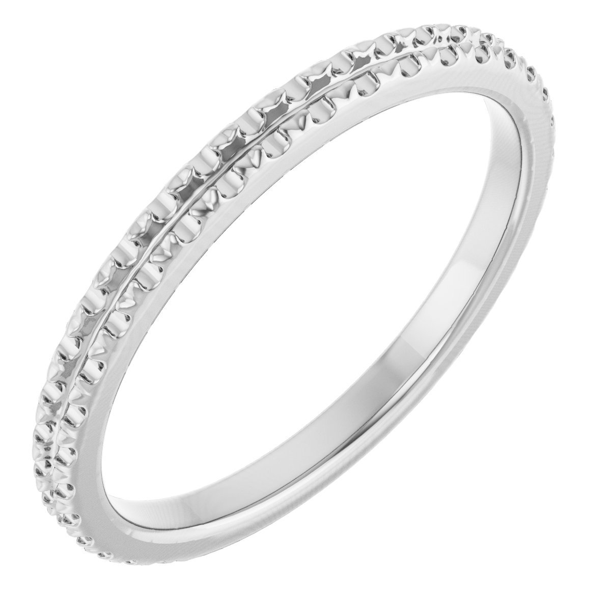 14K White 3/8 CTW Natural Diamond Anniversary Band