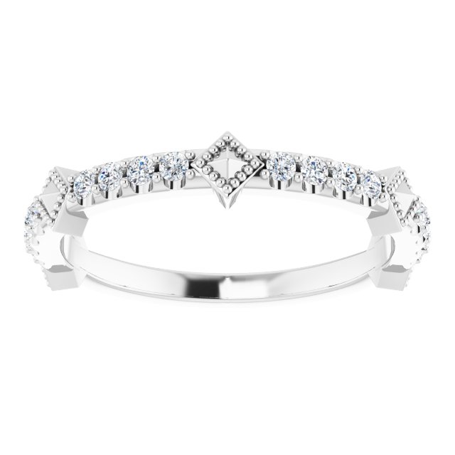 14K White 1/4 CTW Diamond Stackable Ring