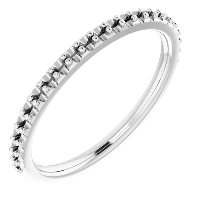 14K White 1/5 CTW Diamond Band for 6x6 mm Cushion Ring   