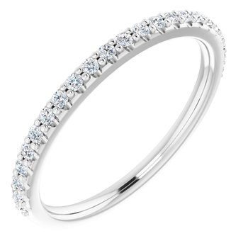 14K White .20 CTW Diamond Band for 6x6 mm Cushion Ring Ref 12909016