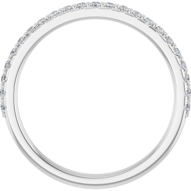 14K White 1/4 CTW Diamond Band for 7x7 mm Cushion Ring   