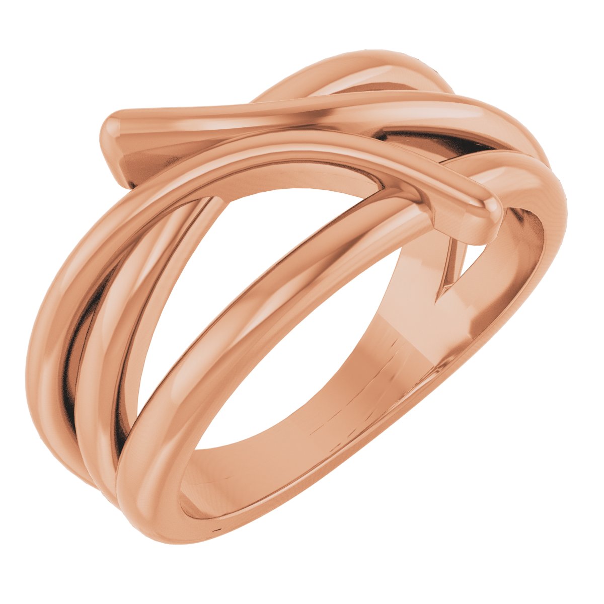 14K Rose Bypass Freeform Ring  