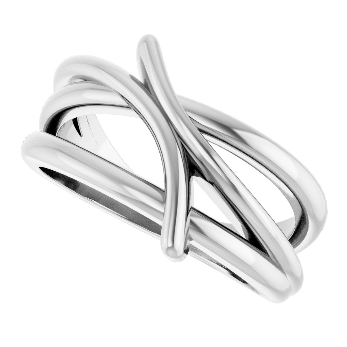 14K White Freeform Ring