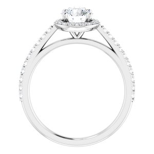 Platinum 6 mm Round Forever Oneâ„¢ Moissanite & 1/4 CTW Diamond Engagement Ring 