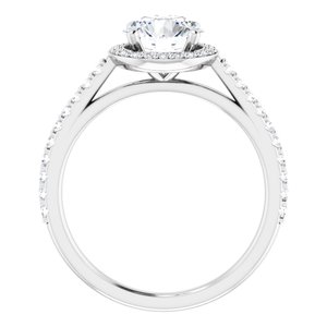 Platinum 7 mm Round Forever One™ Moissanite & 1/4 CTW Diamond Engagement Ring