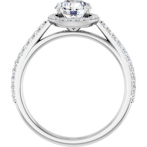 Platinum 6.5 mm Round Forever One™ Moissanite & 1/4 CTW Diamond Engagement Ring