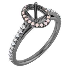 14K Rose 7x5 mm Oval 1/4 CTW Diamond Semi-Set Engagement Ring | Stuller