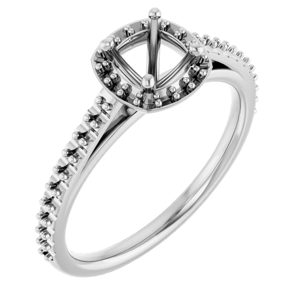 Platinum 5 mm Cushion Forever One Moissanite and .25 CTW Diamond Engagement Ring Ref 13895695