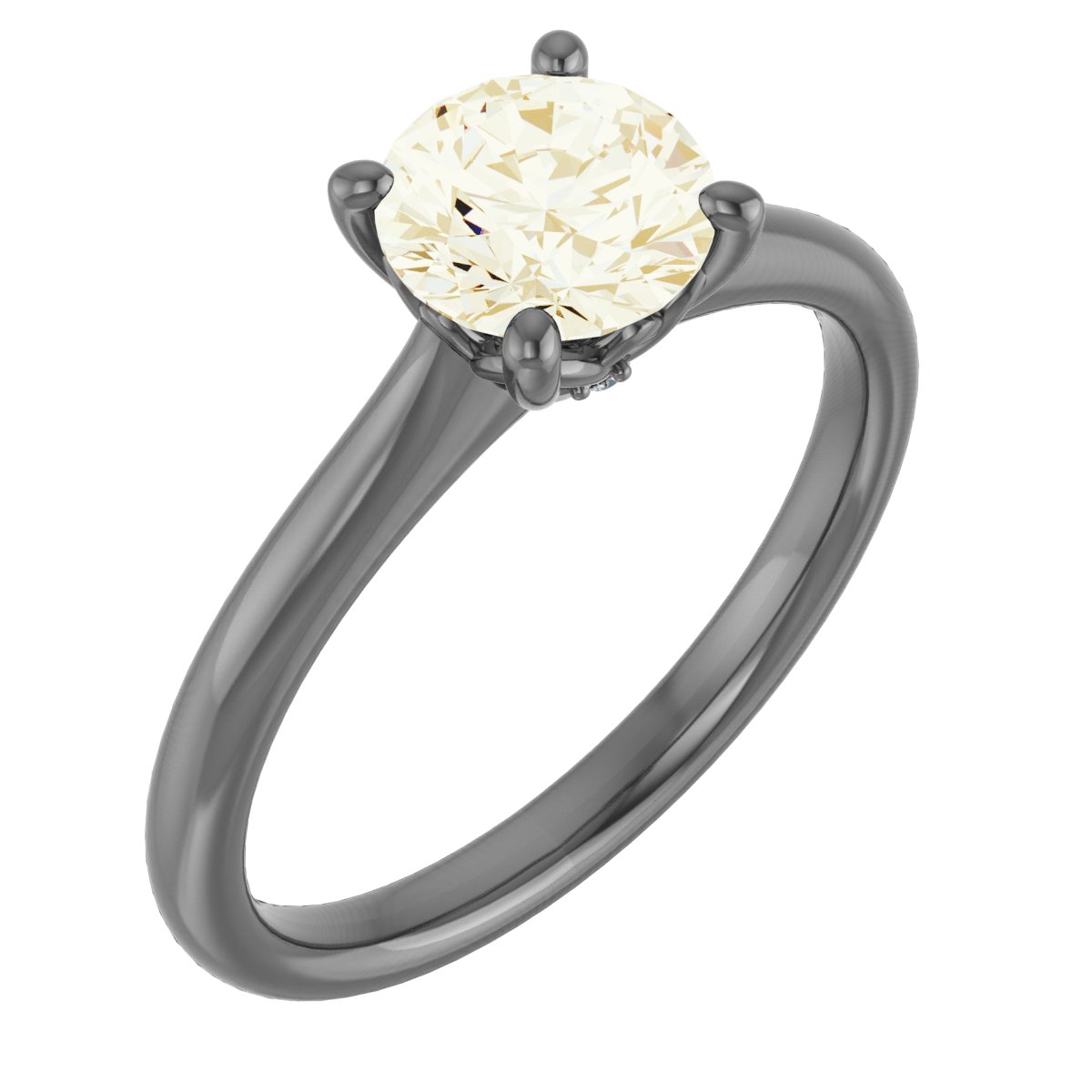 14K Yellow and White 1 CT Lab Grown and .01 CTW Natural Diamond Accented Engagement Ring Ref 14835502