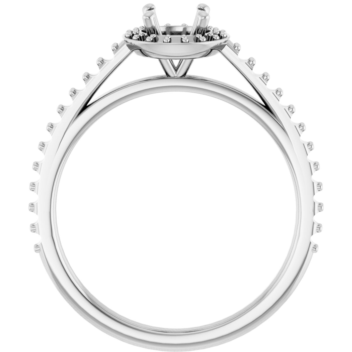 Platinum 5 mm Round Forever One™ Moissanite & 1/4 CTW Diamond Engagement Ring