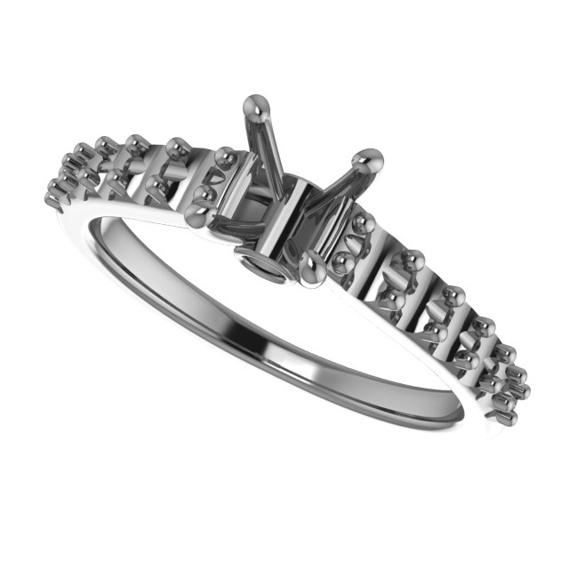 10x10 mm Heart Engagement Ring Mounting view 5