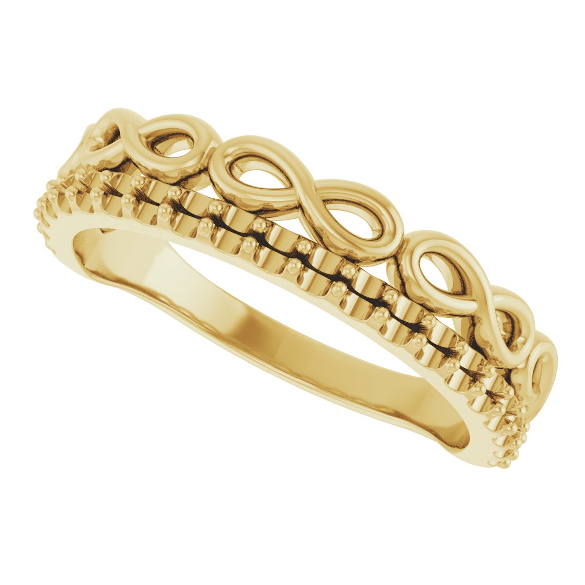 14K Yellow 1/4 CTW Diamond Infinity-Inspired Stackable Ring