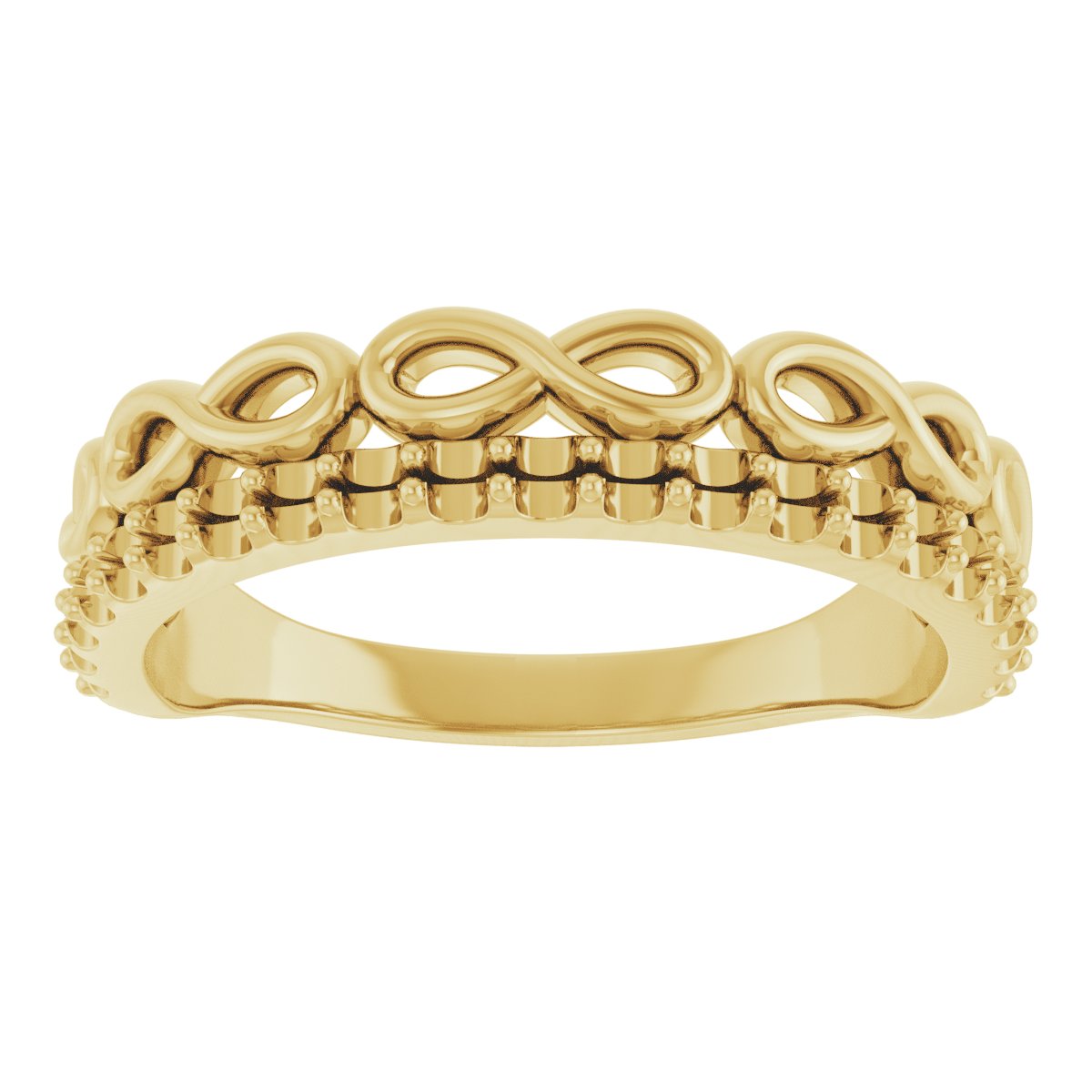 14K Yellow 1/4 CTW Natural Diamond Infinity-Inspired Stackable Ring 