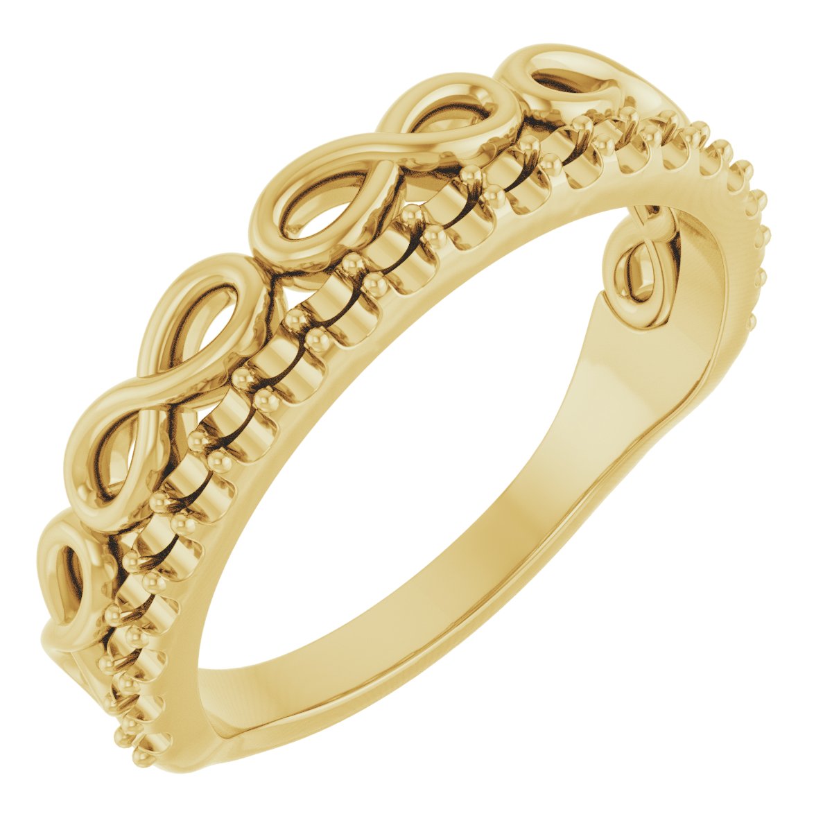 14K Yellow 1/4 CTW Diamond Infinity-Inspired Stackable Ring