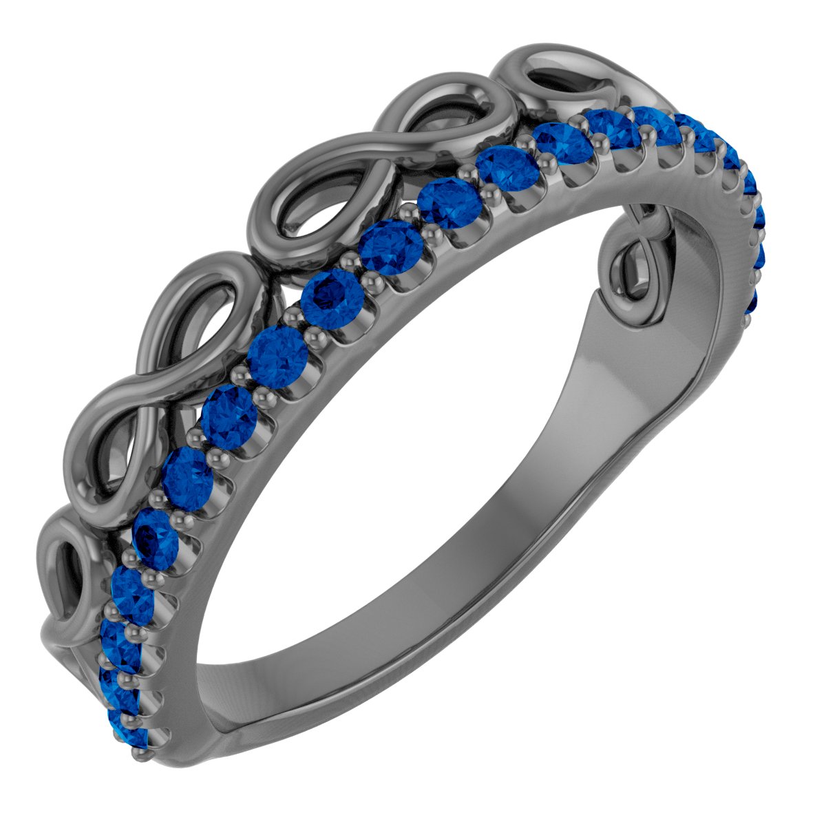 14K Rose Natural Sapphire Infinity-Inspired Stackable Ring