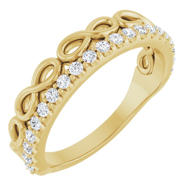 14K Yellow 1/3 CTW Diamond Infinity-Inspired Stackable Ring