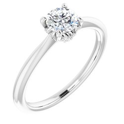 Vintage-Inspired Solitaire Engagement Ring or Band