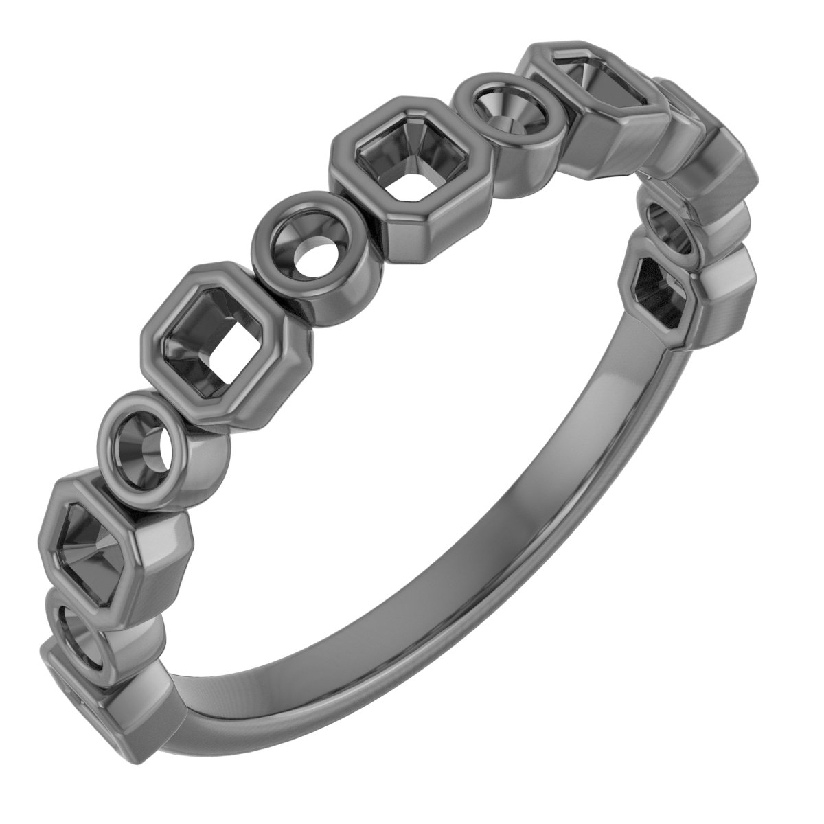 5x3 mm Emerald Anniversary Band Mounting