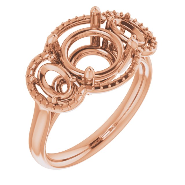 Three-Stone Halo-Style Engagement Ring