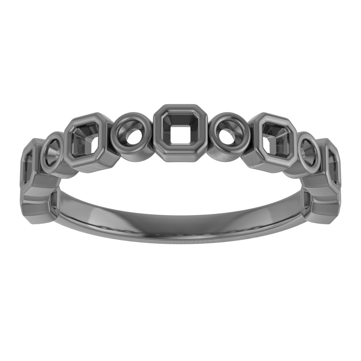 5x3 mm Emerald Anniversary Band Mounting view 3