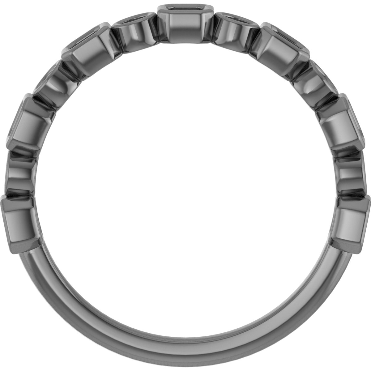 5x3 mm Emerald Anniversary Band Mounting view 2